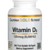 California Gold Nutrition, Vitamin D3, 125 mcg (5,000 IU) - 360 Fish Gelatin Softgels Dietary Supplement