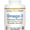 California Gold Nutrition, Omega-3 Premium Fish Oil, 180 EPA / 120 DHA - 100 Fish Gelatin Softgels
