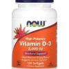 NOW Foods    Vitamin D-3, High Potency, 50 mcg (2,000 IU) - 120 Softgels Dietary Supplement